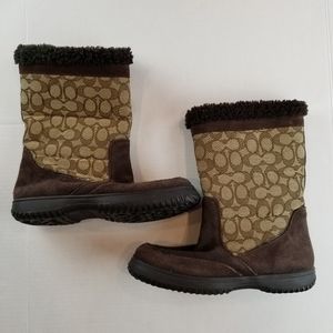 Womens Coach Chestnut Brown Boots Size 8.5